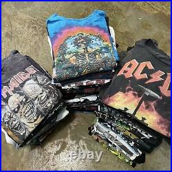 104Pc RETRO Vtg NEW ERA Music Band T-Shirt Lot Grateful Dead Nirvana Iron Maiden