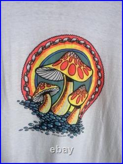 1972 Mushroom Grateful Dead LSD Sick Rare Single Stitch Made in USA White Shirt