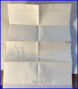 1978 Grateful Dead Meadowlands Dead T-Shirt Order Form Flyer Vintage Deadhead