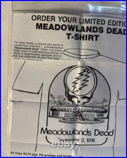 1978 Grateful Dead Meadowlands Dead T-Shirt Order Form Flyer Vintage Deadhead