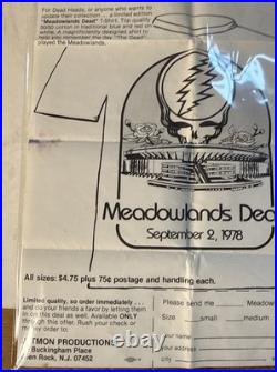 1978 Grateful Dead Meadowlands Dead T-Shirt Order Form Flyer Vintage Deadhead