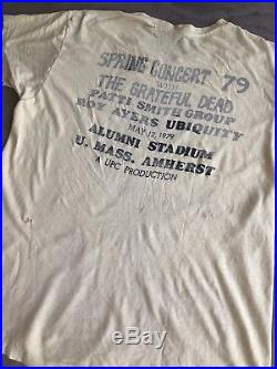 1979 XL Grateful Dead Spring Concert 79 T Shirt Bertha Patti Smith Amherst Lot