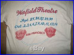 1980 Grateful Dead Shirt Warfield Theatre San Francisco Bill Graham California