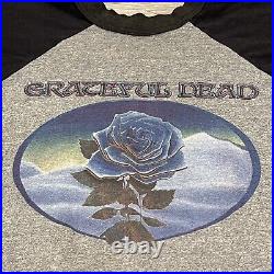 1982 Grateful Dead Raglan Shirt Blue Rose 80s Original EUC Jerry Garcia