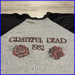 1982 Grateful Dead Raglan Shirt Blue Rose 80s Original EUC Jerry Garcia