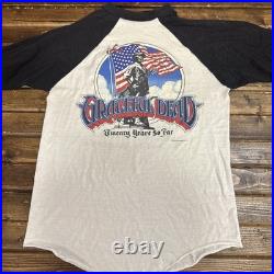 1985 Grateful Dead Raglan Shirt M/L 20 Years GDM CONCERT DATES