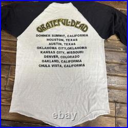 1985 Grateful Dead Raglan Shirt M/L 20 Years GDM CONCERT DATES