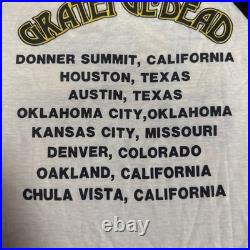 1985 Grateful Dead Raglan Shirt M/L 20 Years GDM CONCERT DATES