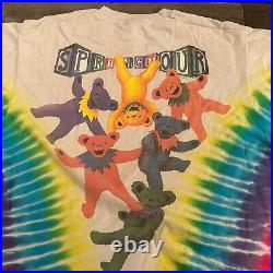 1991 Grateful Dead Spring Tour Tie Dye Rainbow Band Bear Shirt 90s VTG XL
