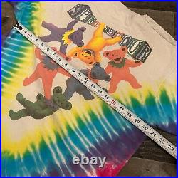 1991 Grateful Dead Spring Tour Tie Dye Rainbow Band Bear Shirt 90s VTG XL