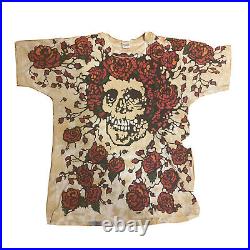 1992 Grateful Dead TShirt Single Stitch Bertha Rose Skeleton AOP XL