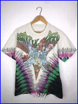 1992 Grateful Dead T Shirt Vintage Band Tee 90s Tie Dye Liquid Blue