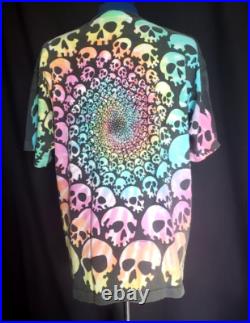 1992 Liquid Blue Grateful Dead multi colored Skulls Pile AOP t shirt