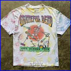 1992 Vintage Grateful Dead Summer Tour All Over Print T-shirt Size L
