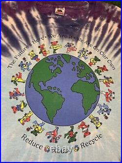 1992 Vintage Grateful Dead Tie Dye Recycle Dancing Bears Future Earth Shirt XL