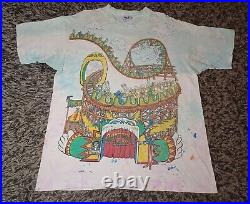 1993 Single Stitch Liquid Blue Grateful Dead Roller Coaster Tee Shirt XL Thrash