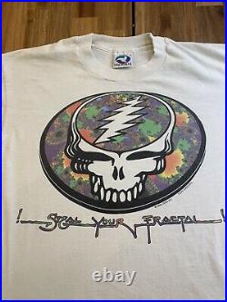 1994 Grateful Dead Shirt Digital Dead Tour Steal Your Fractal Large Liquid Blue