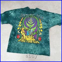 1994 Vintage GRATEFUL DEAD FALL TOUR Tie Dye T Shirt XL LIQUID BLUE GOLDEN ROAD