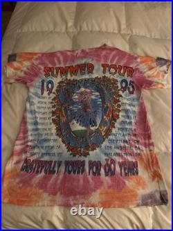 1995 Grateful Dead Tie-dye tour shirt Jerry Garcia Bob Weir Vintage 90s