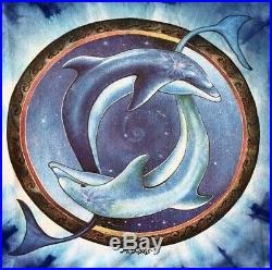 1995 Vintage Mike DuBois Grateful Dead Dolphins Space Blue Tie-Dye Tee Delta XL