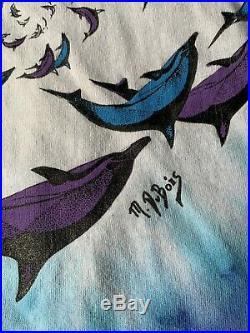 1995 Vintage Mike DuBois Grateful Dead Dolphins Space Blue Tie-Dye Tee Delta XL