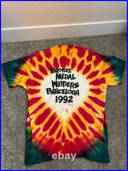 1996 Team Lithuania Grateful Dead Liquid Blue Basketball Tee Jonah Hill Vintage