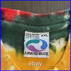 1996 VTG Grateful Dead Team Lithuania Basketball Tie Dye Liquid Blue Shirt XXL