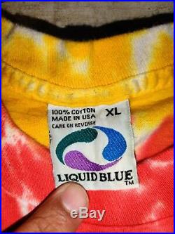 1996 Vtg Liquid Blue Grateful Dead Lithuania Basketball Tie Dye Shirt Sz XL flaw