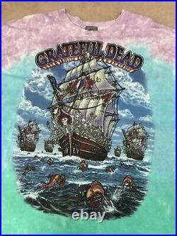 2001 Vintage GRATEFUL DEAD T Shirt 3XL LIQUID BLUE Ship Of Fools