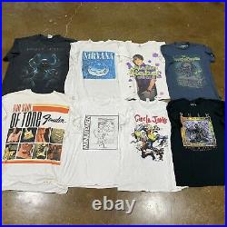 60 Retro Vtg New Era Music Band Tee Shirt Lot Nirvana Grateful Dead Metallica