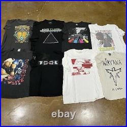 60 Retro Vtg New Era Music Band Tee Shirt Lot Nirvana Grateful Dead Metallica