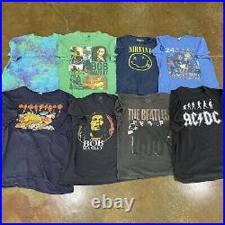 60 Retro Vtg New Era Music Band Tee Shirt Lot Nirvana Pink Floyd Grateful Dead