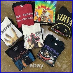 61 Retro Vtg New Era Music Band Tee Shirt Lot Nirvana Grateful Dead Metallica