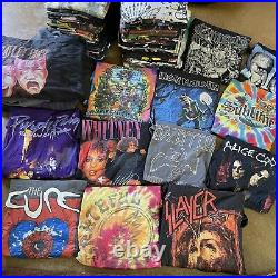 77pc RETRO Vtg NEW ERA Music Band T-Shirt Lot Grateful Dead Nirvana Iron Maiden