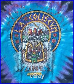 90s GRATEFUL DEAD T Shirt LOS ANGELES COLISEUM 1991 LA TOUR Phish Band Vtg -XL