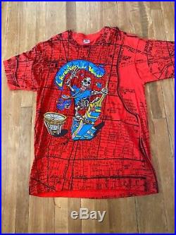 90s Grateful Dead T Shirt Vtg Subway XL Madison SG USA Reonegro All Over Print