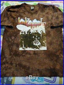 90s XL Vintage Led Zeppelin II Lp Tie Dye Shirt rock rap music tour robert plant