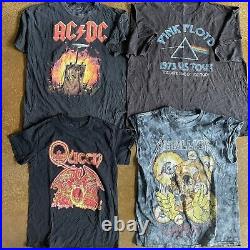 98pc RETRO Vtg NEW ERA Music Band T-Shirt Lot Pink Floyd Led Zeppelin Nirvana