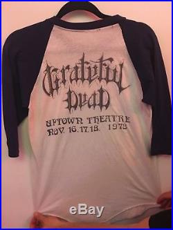 AUTHENTIC GRATEFUL DEAD vintage concert baseball ragland t-shirt ADULT SMALL 70s