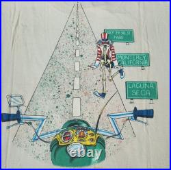 Authentic Grateful Dead 1988 Monterey CA Single-Stitch White Tour Shirt LRG