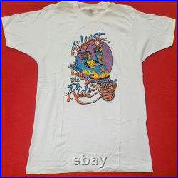 Authentic Grateful Dead 1988 Single-Stitch White T-Shirt with Skeleton Art, Size L