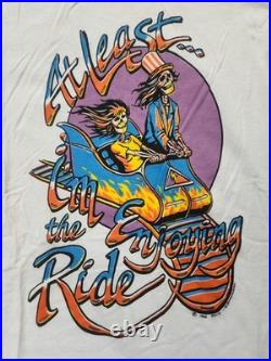 Authentic Grateful Dead 1988 Single-Stitch White T-Shirt with Skeleton Art, Size L