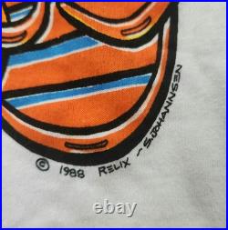 Authentic Grateful Dead 1988 Single-Stitch White T-Shirt with Skeleton Art, Size L