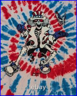 Authentic Grateful Dead 1988 Uncle Sam Tie-Dye Single-Stitch Shirt, Men's Large