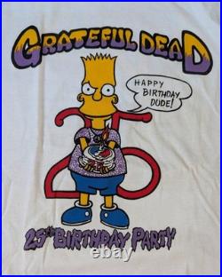Authentic Grateful Dead 1990 Summer Tour Single-Stitch Shirt with Bart Simpson Art
