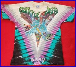 Authentic Grateful Dead 1992 Wake Of The Flood Tour Single-Stitch Tie-Dye Shirt
