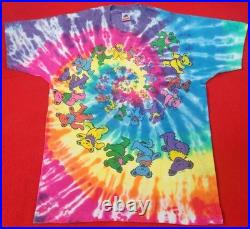 Authentic Grateful Dead Dancing Bears Spiral 1995 Tie-Dye Single-Stitch Shirt, L