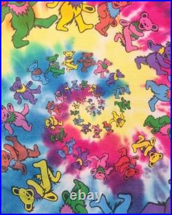 Authentic Grateful Dead Dancing Bears Spiral 1995 Tie-Dye Single-Stitch Shirt, L