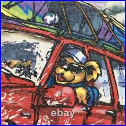 Awesome vintage 1996 AOP GRATEFUL DEAD 4x4 Off Road Truckin' on Liquid Blue XL