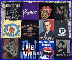 Band Tee Lot Music T Shirt Bowie Jazz Grateful Dead Stones Concert Tour Evans